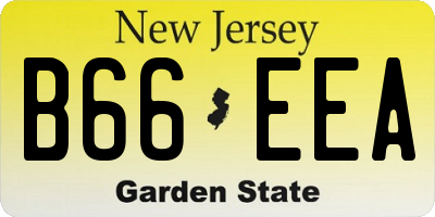 NJ license plate B66EEA