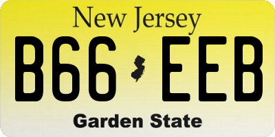 NJ license plate B66EEB