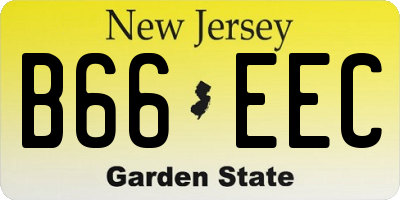 NJ license plate B66EEC