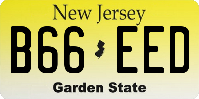 NJ license plate B66EED