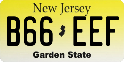NJ license plate B66EEF