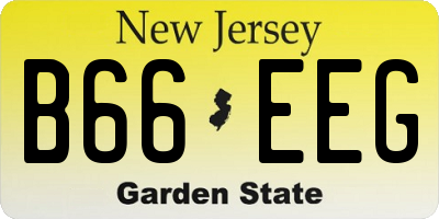 NJ license plate B66EEG