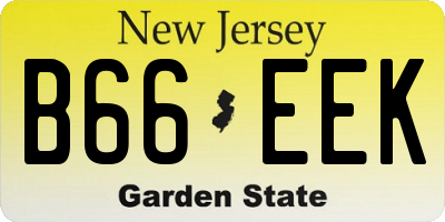 NJ license plate B66EEK
