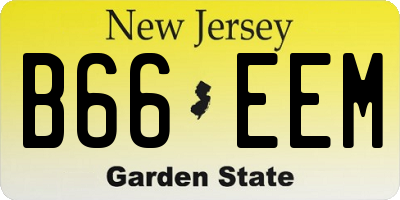 NJ license plate B66EEM
