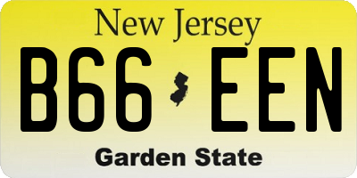 NJ license plate B66EEN