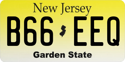 NJ license plate B66EEQ