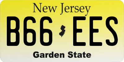 NJ license plate B66EES