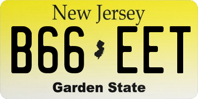 NJ license plate B66EET