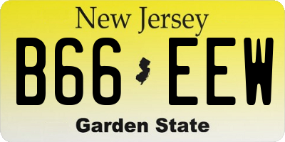 NJ license plate B66EEW
