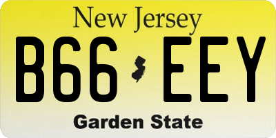 NJ license plate B66EEY