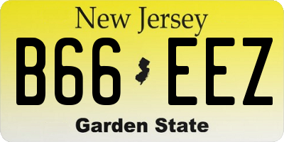 NJ license plate B66EEZ