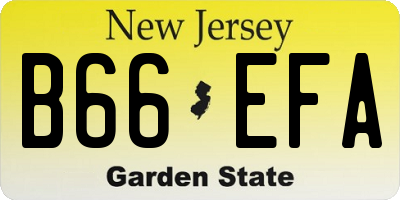 NJ license plate B66EFA