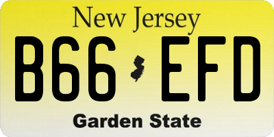 NJ license plate B66EFD