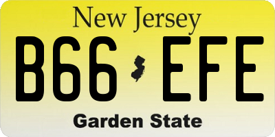 NJ license plate B66EFE
