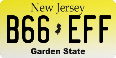 NJ license plate B66EFF