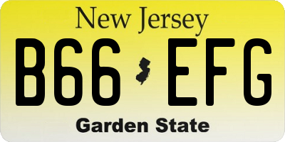 NJ license plate B66EFG
