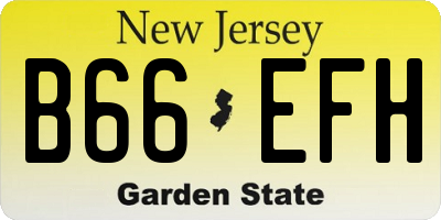 NJ license plate B66EFH