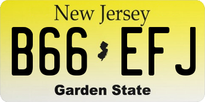 NJ license plate B66EFJ