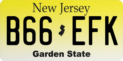 NJ license plate B66EFK