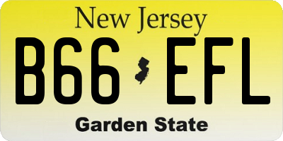 NJ license plate B66EFL