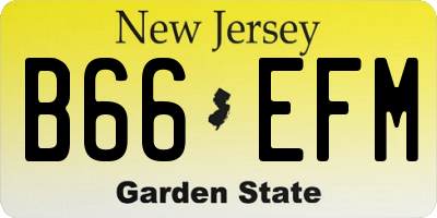 NJ license plate B66EFM