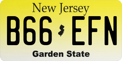 NJ license plate B66EFN