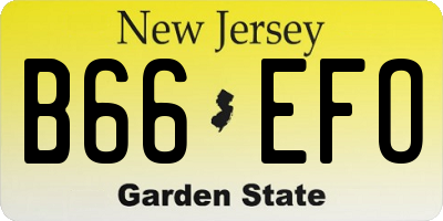 NJ license plate B66EFO