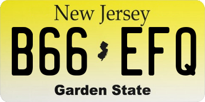 NJ license plate B66EFQ