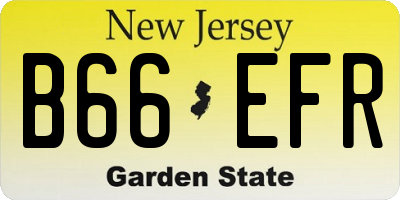 NJ license plate B66EFR