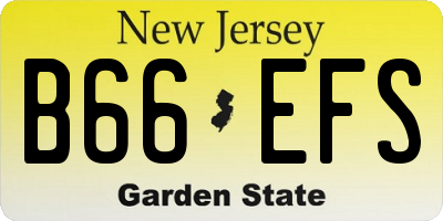 NJ license plate B66EFS