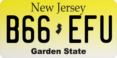 NJ license plate B66EFU