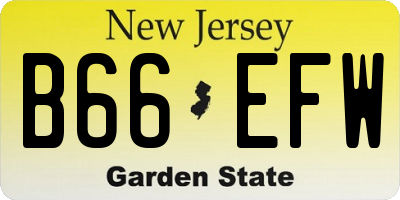 NJ license plate B66EFW