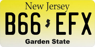 NJ license plate B66EFX
