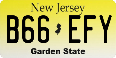 NJ license plate B66EFY