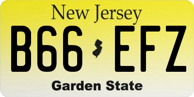 NJ license plate B66EFZ