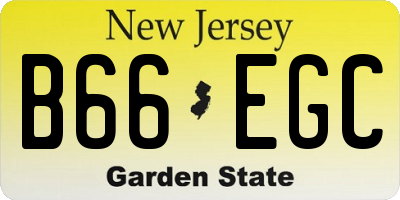 NJ license plate B66EGC