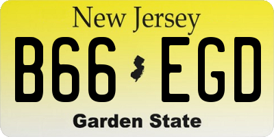 NJ license plate B66EGD