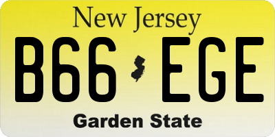 NJ license plate B66EGE