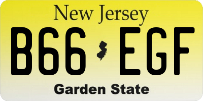 NJ license plate B66EGF
