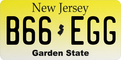 NJ license plate B66EGG