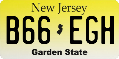 NJ license plate B66EGH