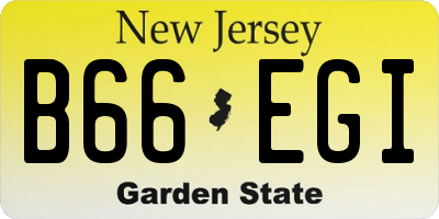 NJ license plate B66EGI