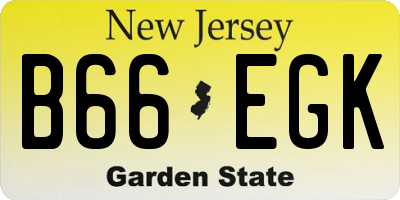NJ license plate B66EGK