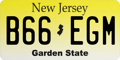 NJ license plate B66EGM