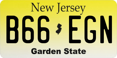 NJ license plate B66EGN