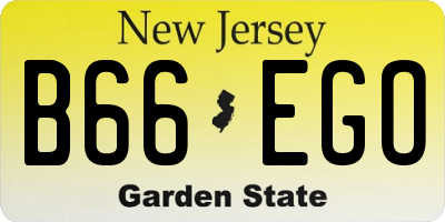 NJ license plate B66EGO