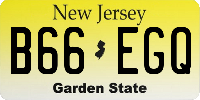 NJ license plate B66EGQ