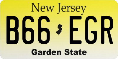 NJ license plate B66EGR