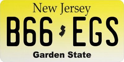 NJ license plate B66EGS