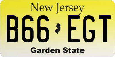 NJ license plate B66EGT